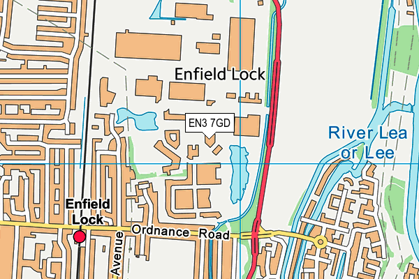 EN3 7GD map - OS VectorMap District (Ordnance Survey)