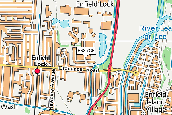 EN3 7GF map - OS VectorMap District (Ordnance Survey)