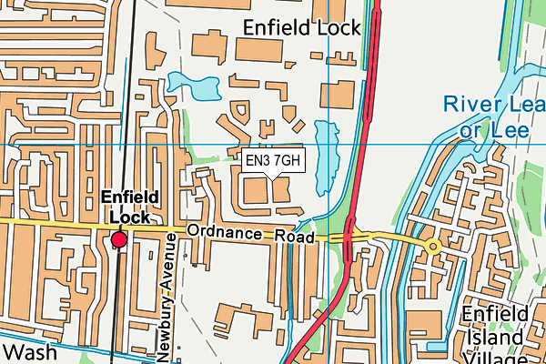EN3 7GH map - OS VectorMap District (Ordnance Survey)