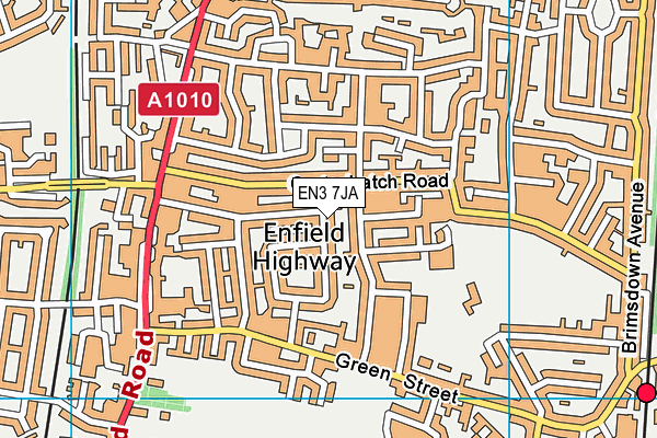 EN3 7JA map - OS VectorMap District (Ordnance Survey)