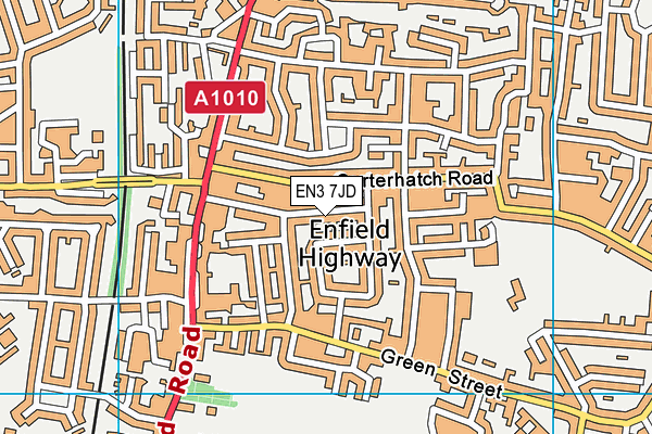 EN3 7JD map - OS VectorMap District (Ordnance Survey)