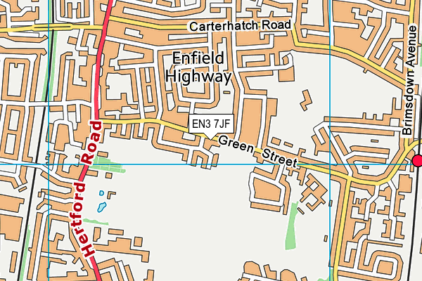 EN3 7JF map - OS VectorMap District (Ordnance Survey)