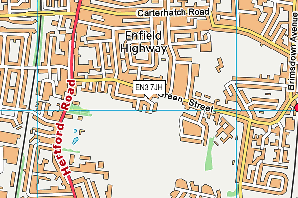EN3 7JH map - OS VectorMap District (Ordnance Survey)