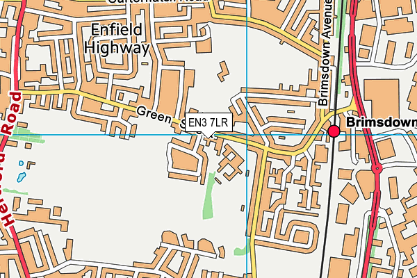 EN3 7LR map - OS VectorMap District (Ordnance Survey)