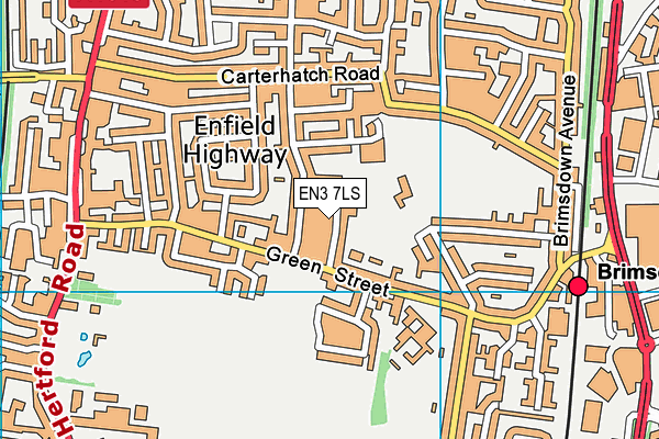 EN3 7LS map - OS VectorMap District (Ordnance Survey)