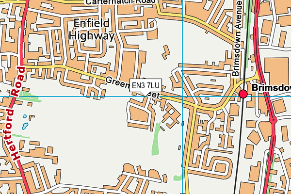 EN3 7LU map - OS VectorMap District (Ordnance Survey)