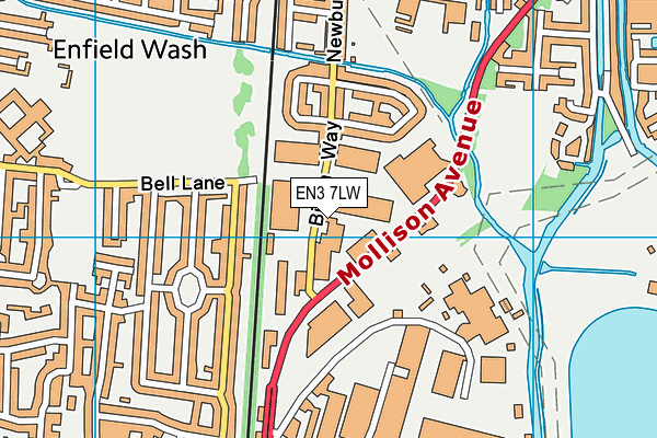 EN3 7LW map - OS VectorMap District (Ordnance Survey)
