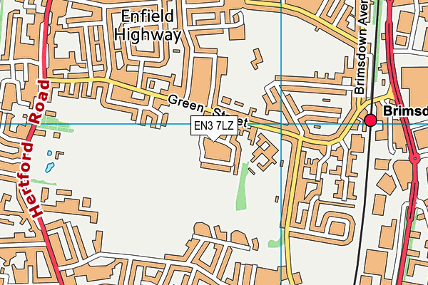 EN3 7LZ map - OS VectorMap District (Ordnance Survey)