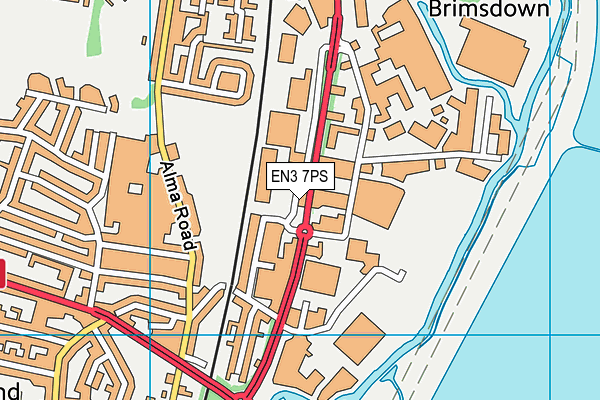 EN3 7PS map - OS VectorMap District (Ordnance Survey)