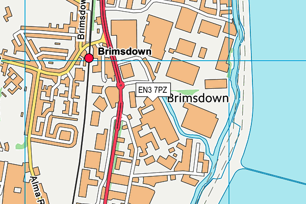 EN3 7PZ map - OS VectorMap District (Ordnance Survey)