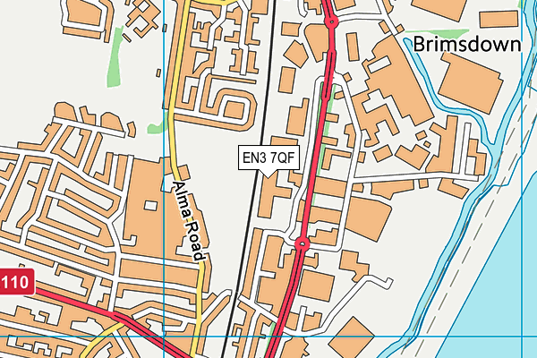 EN3 7QF map - OS VectorMap District (Ordnance Survey)