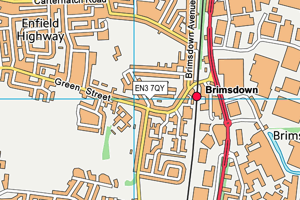 EN3 7QY map - OS VectorMap District (Ordnance Survey)