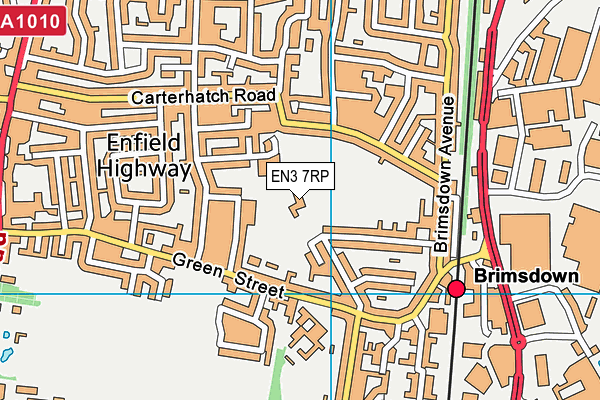 Brimsdown Sports And Social Club (Closed) map (EN3 7RP) - OS VectorMap District (Ordnance Survey)