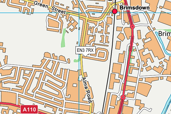EN3 7RX map - OS VectorMap District (Ordnance Survey)