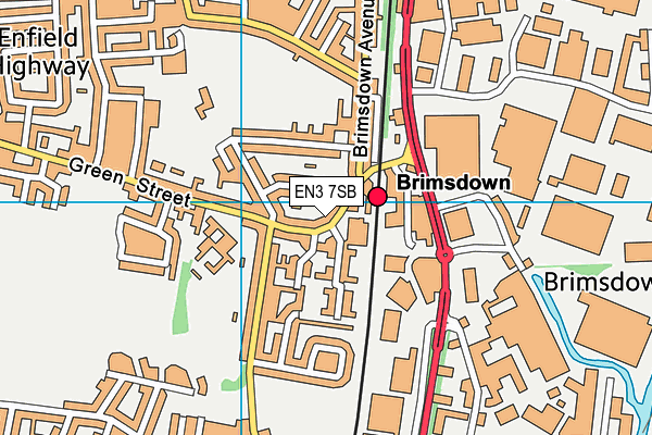 EN3 7SB map - OS VectorMap District (Ordnance Survey)