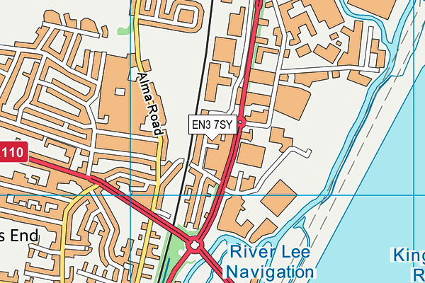 EN3 7SY map - OS VectorMap District (Ordnance Survey)