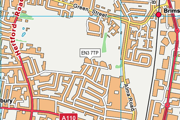 EN3 7TP map - OS VectorMap District (Ordnance Survey)