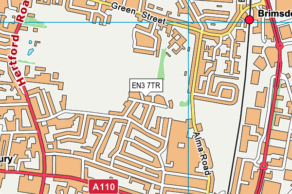 EN3 7TR map - OS VectorMap District (Ordnance Survey)
