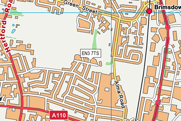 EN3 7TS map - OS VectorMap District (Ordnance Survey)