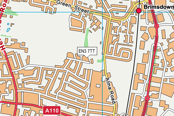 EN3 7TT map - OS VectorMap District (Ordnance Survey)