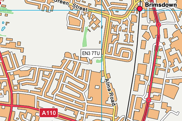 EN3 7TU map - OS VectorMap District (Ordnance Survey)