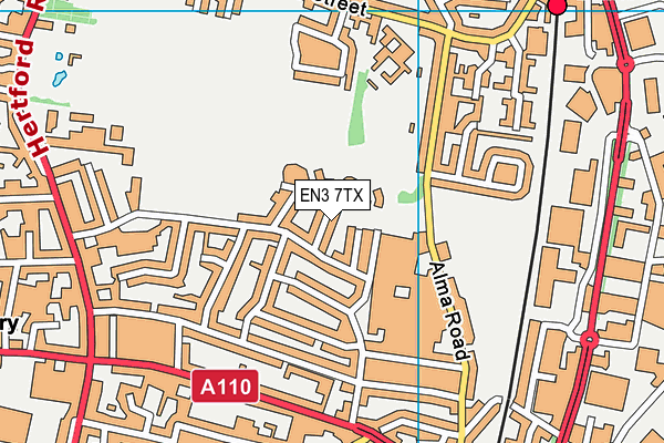 EN3 7TX map - OS VectorMap District (Ordnance Survey)