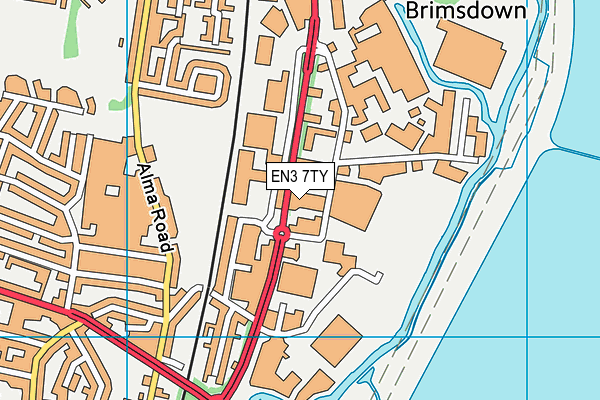 EN3 7TY map - OS VectorMap District (Ordnance Survey)