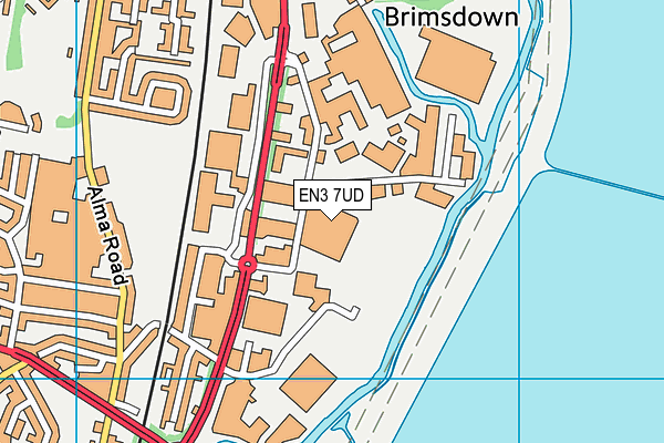 EN3 7UD map - OS VectorMap District (Ordnance Survey)