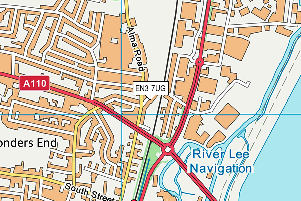 EN3 7UG map - OS VectorMap District (Ordnance Survey)