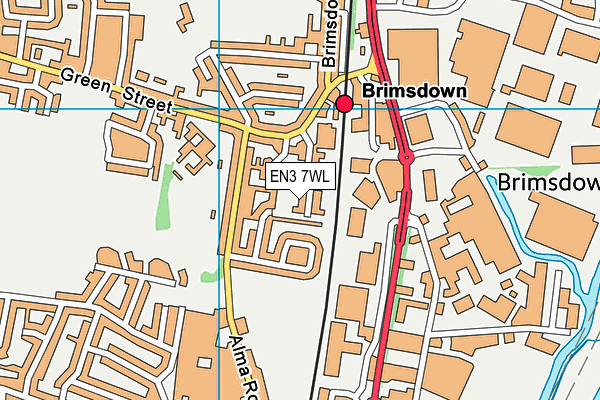 EN3 7WL map - OS VectorMap District (Ordnance Survey)