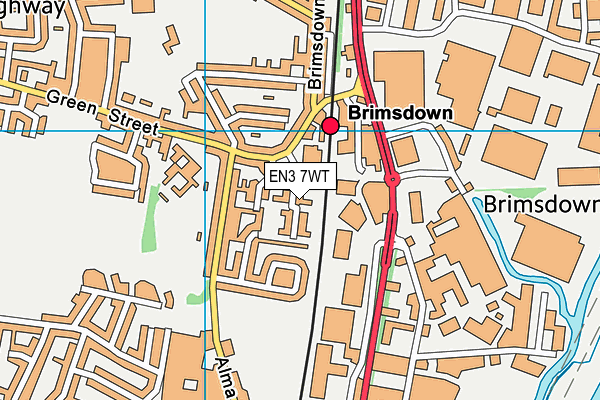 EN3 7WT map - OS VectorMap District (Ordnance Survey)
