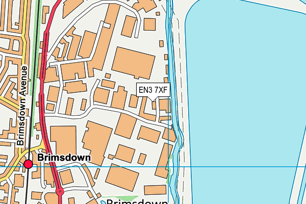 EN3 7XF map - OS VectorMap District (Ordnance Survey)