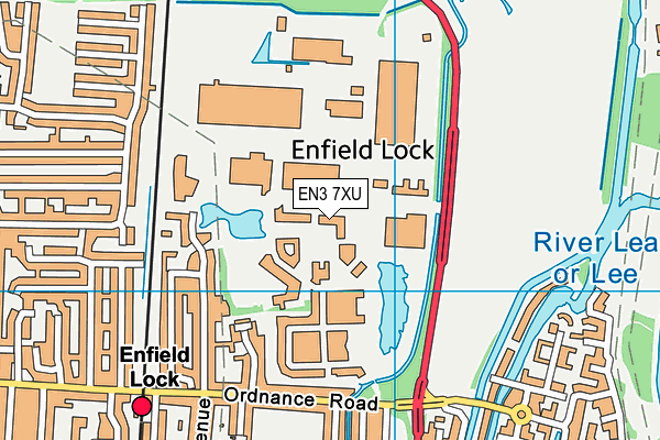 EN3 7XU map - OS VectorMap District (Ordnance Survey)