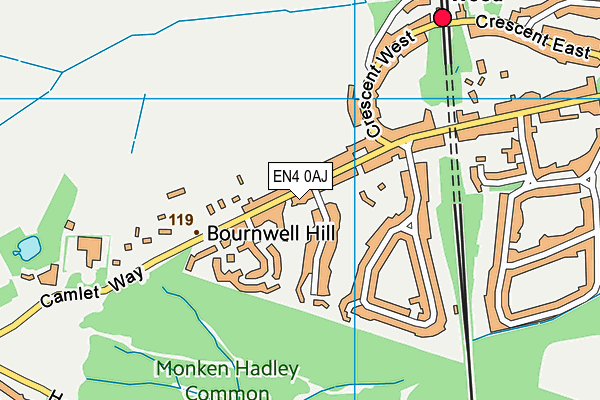 EN4 0AJ map - OS VectorMap District (Ordnance Survey)