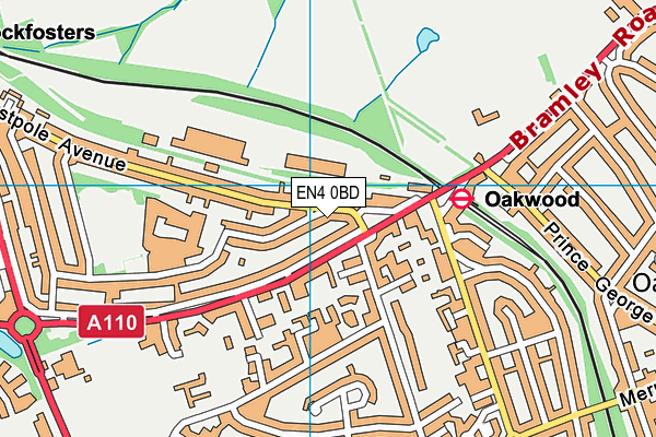 EN4 0BD map - OS VectorMap District (Ordnance Survey)