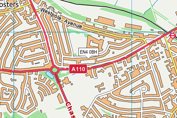 EN4 0BH map - OS VectorMap District (Ordnance Survey)