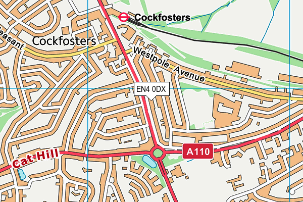 EN4 0DX map - OS VectorMap District (Ordnance Survey)