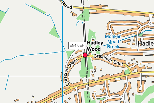Hadley Wood Green Sports Club map (EN4 0EH) - OS VectorMap District (Ordnance Survey)