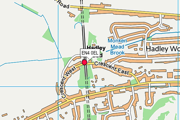 Hadley Wood Tennis Club map (EN4 0EL) - OS VectorMap District (Ordnance Survey)