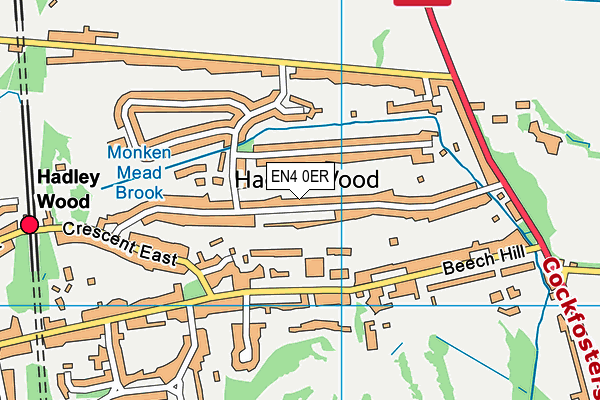 EN4 0ER map - OS VectorMap District (Ordnance Survey)