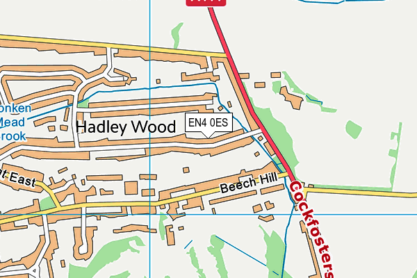 EN4 0ES map - OS VectorMap District (Ordnance Survey)