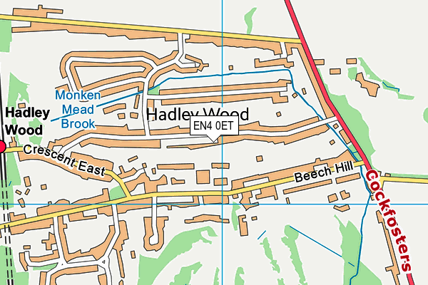 EN4 0ET map - OS VectorMap District (Ordnance Survey)