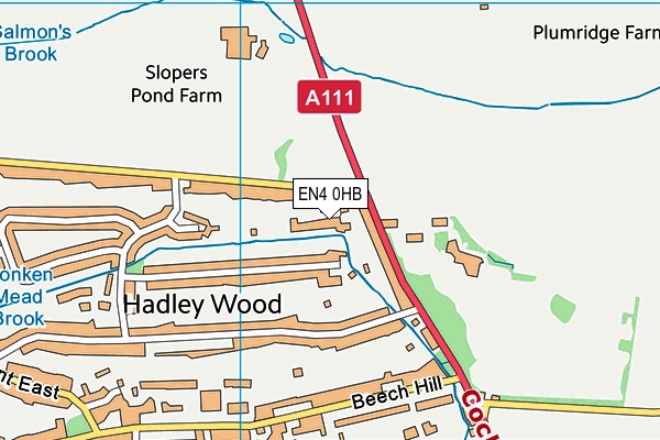 EN4 0HB map - OS VectorMap District (Ordnance Survey)