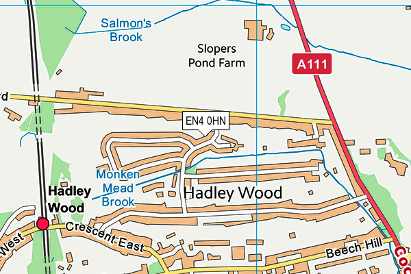 EN4 0HN map - OS VectorMap District (Ordnance Survey)