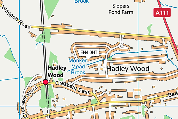 Hadley Wood Primary School map (EN4 0HT) - OS VectorMap District (Ordnance Survey)