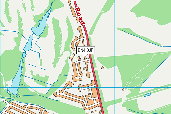 EN4 0JF map - OS VectorMap District (Ordnance Survey)