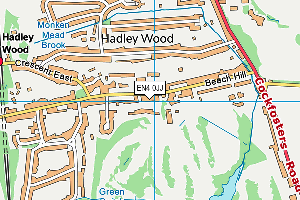 Hadley Wood Golf Club map (EN4 0JJ) - OS VectorMap District (Ordnance Survey)