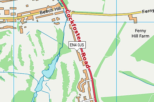 EN4 0JS map - OS VectorMap District (Ordnance Survey)