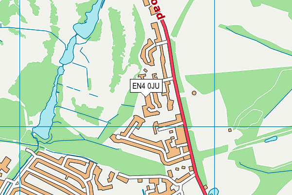 EN4 0JU map - OS VectorMap District (Ordnance Survey)