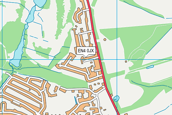 EN4 0JX map - OS VectorMap District (Ordnance Survey)